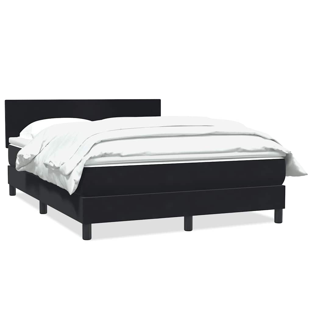 Giroletto a Molle con Materasso Nero 140x220 cm in Velluto