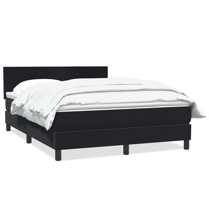 Giroletto a Molle con Materasso Nero 140x220 cm in Velluto