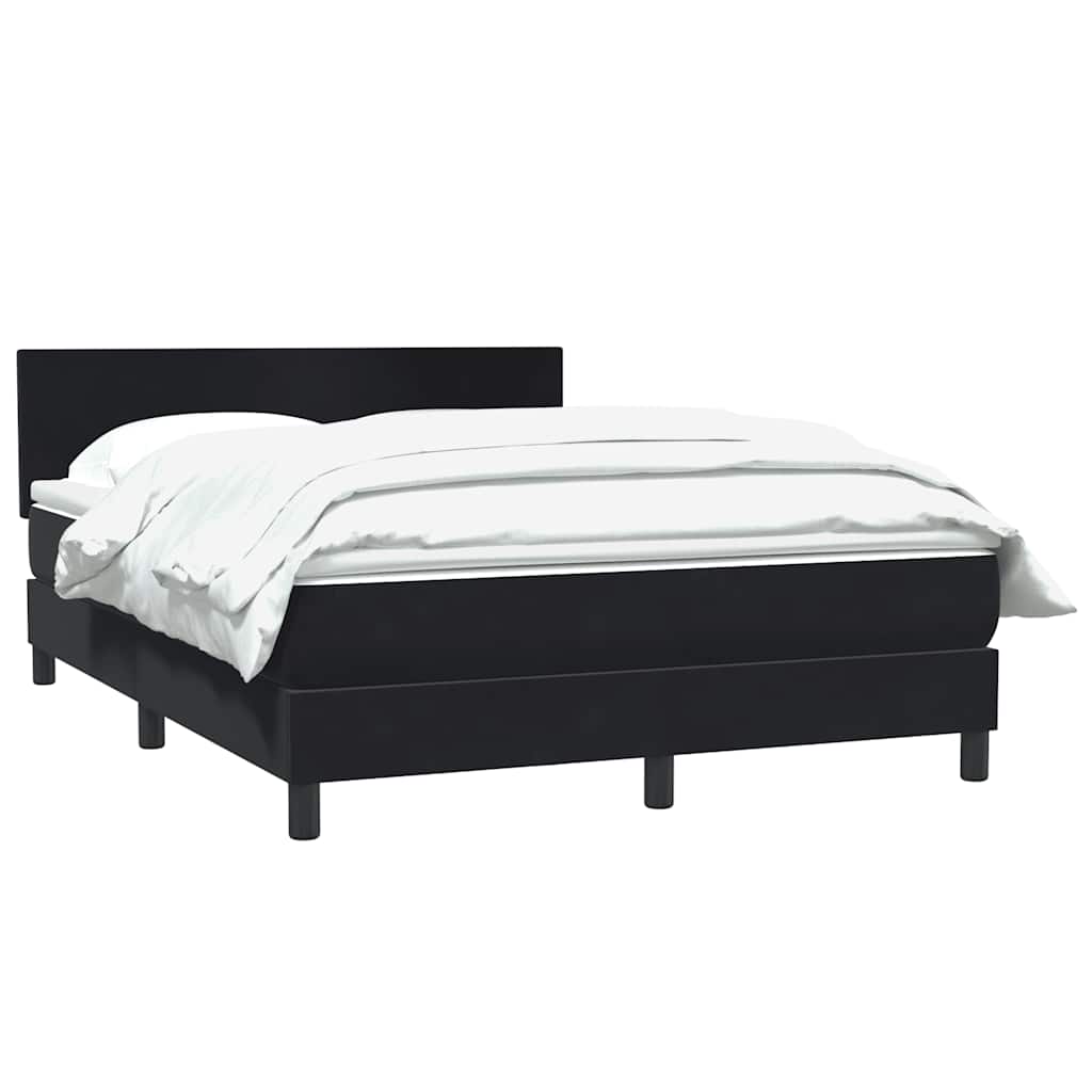 Giroletto a Molle con Materasso Nero 140x220 cm in Velluto