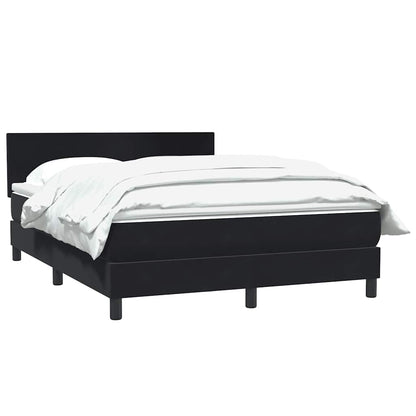 Giroletto a Molle con Materasso Nero 140x220 cm in Velluto