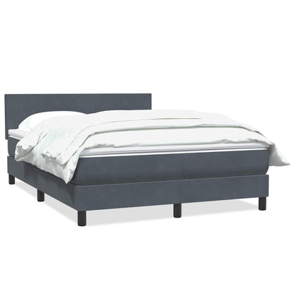 Giroletto a Molle con Materasso Grigio Scuro 160x220 cm Velluto
