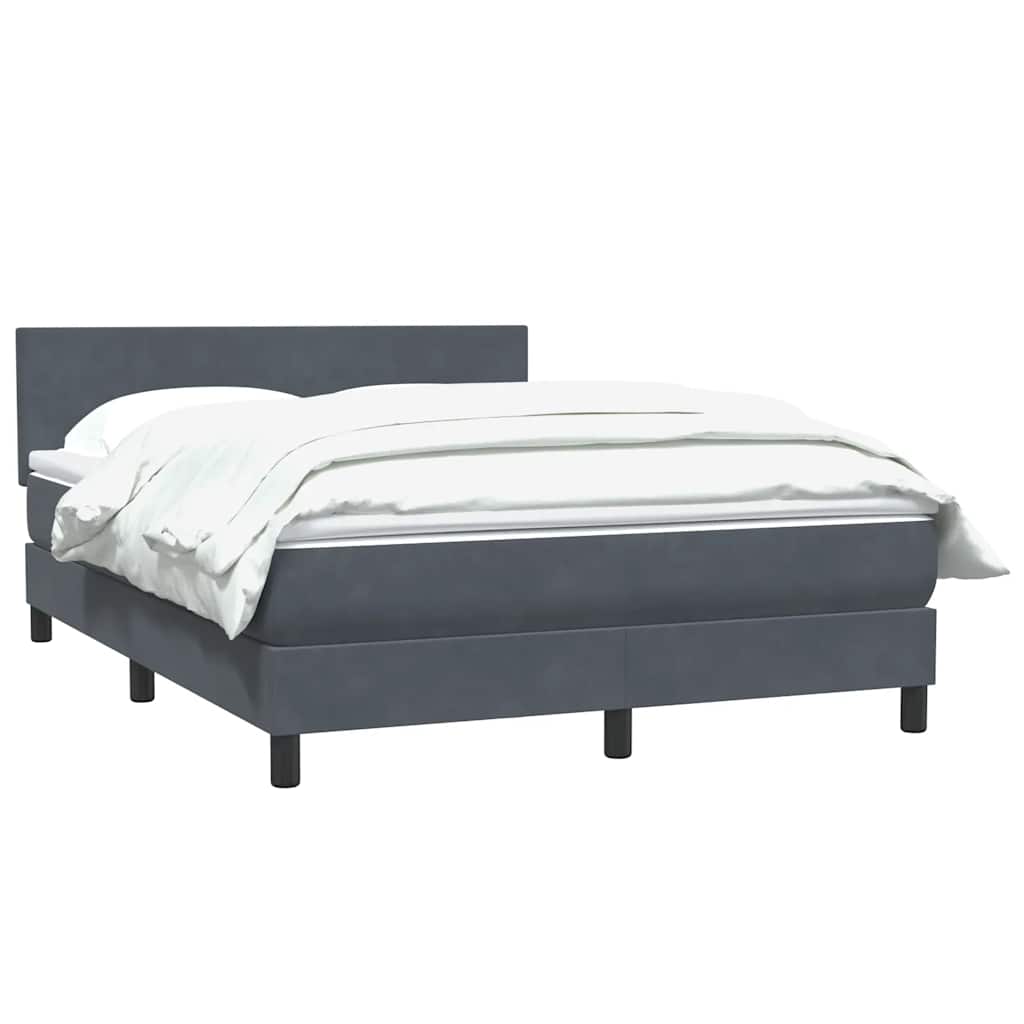 Giroletto a Molle con Materasso Grigio Scuro 160x220 cm Velluto