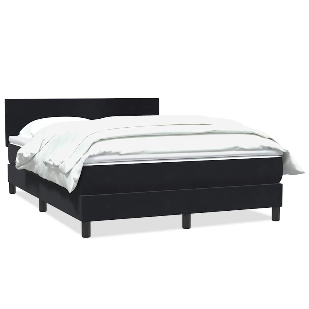 Giroletto a Molle con Materasso Nero 160x220 cm in Velluto