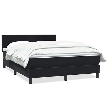 Giroletto a Molle con Materasso Nero 160x220 cm in Velluto