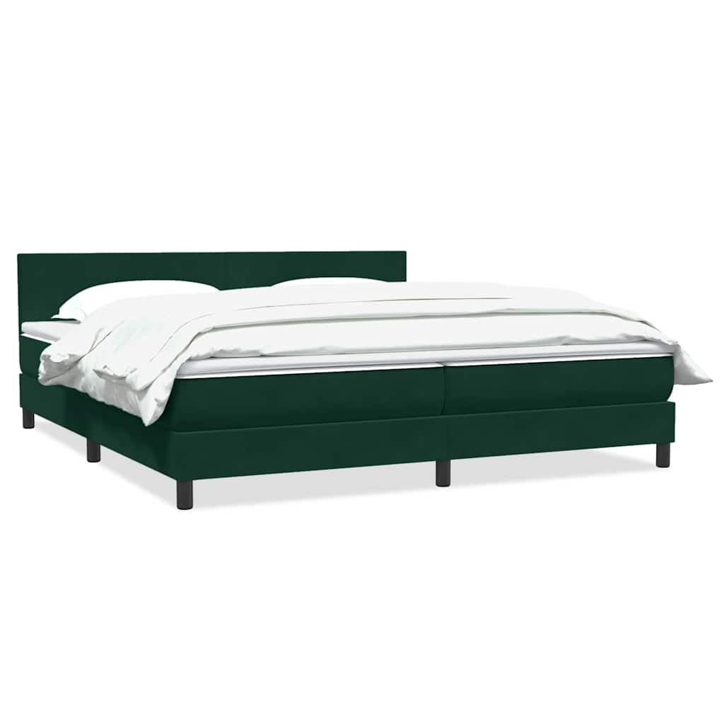 Giroletto a Molle con Materasso Verde Scuro 180x220 cm Velluto