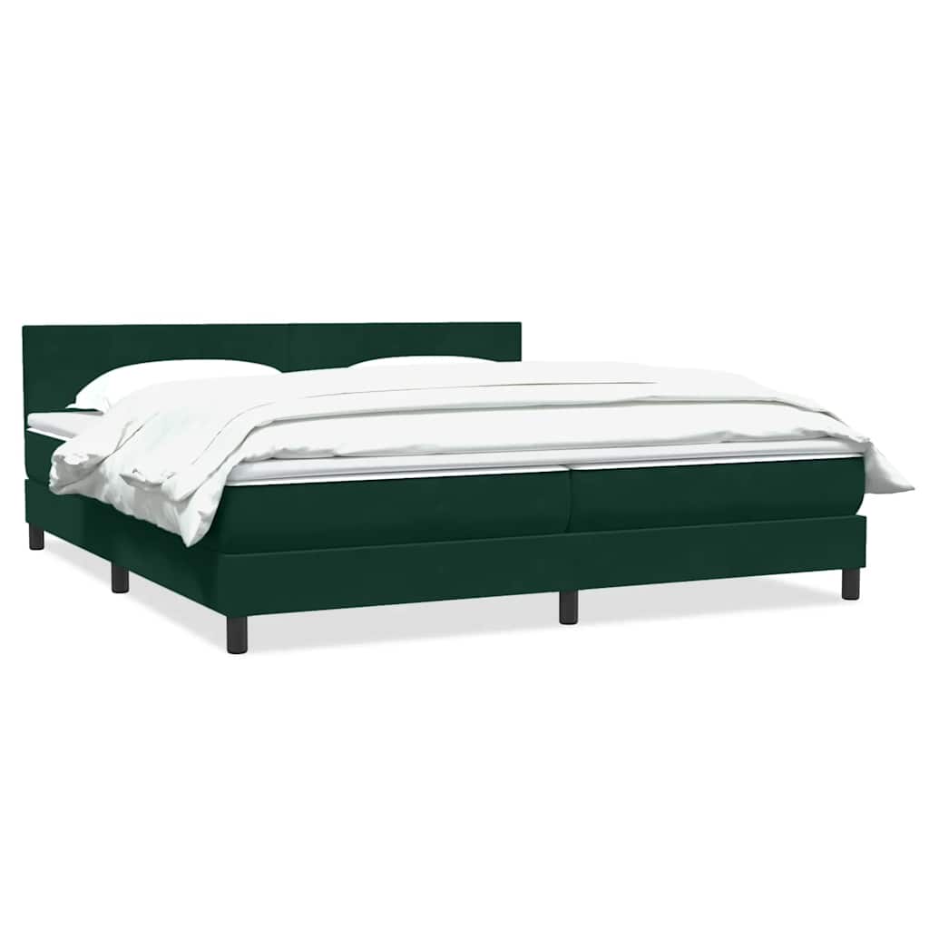 Giroletto a Molle con Materasso Verde Scuro 200x220 cm Velluto