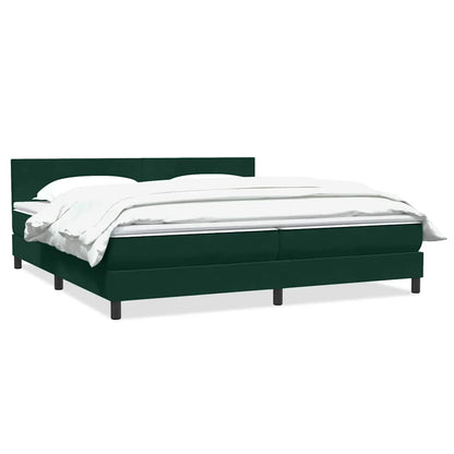 Giroletto a Molle con Materasso Verde Scuro 200x220 cm Velluto