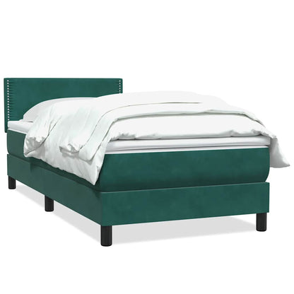 Giroletto a Molle con Materasso Verde Scuro 80x210 cm Velluto