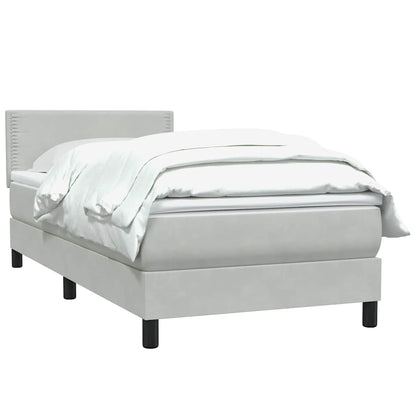 Giroletto a Molle con Materasso Grigio Chiaro 100x210cm Velluto