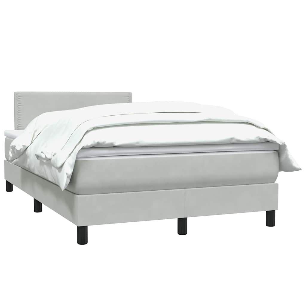 Giroletto a Molle con Materasso Grigio Chiaro 120x210cm Velluto