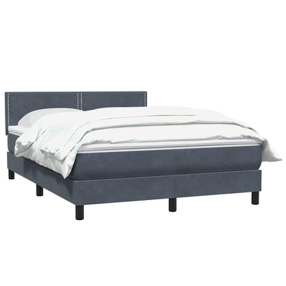 Giroletto a Molle con Materasso Grigio Scuro 140x210 cm Velluto