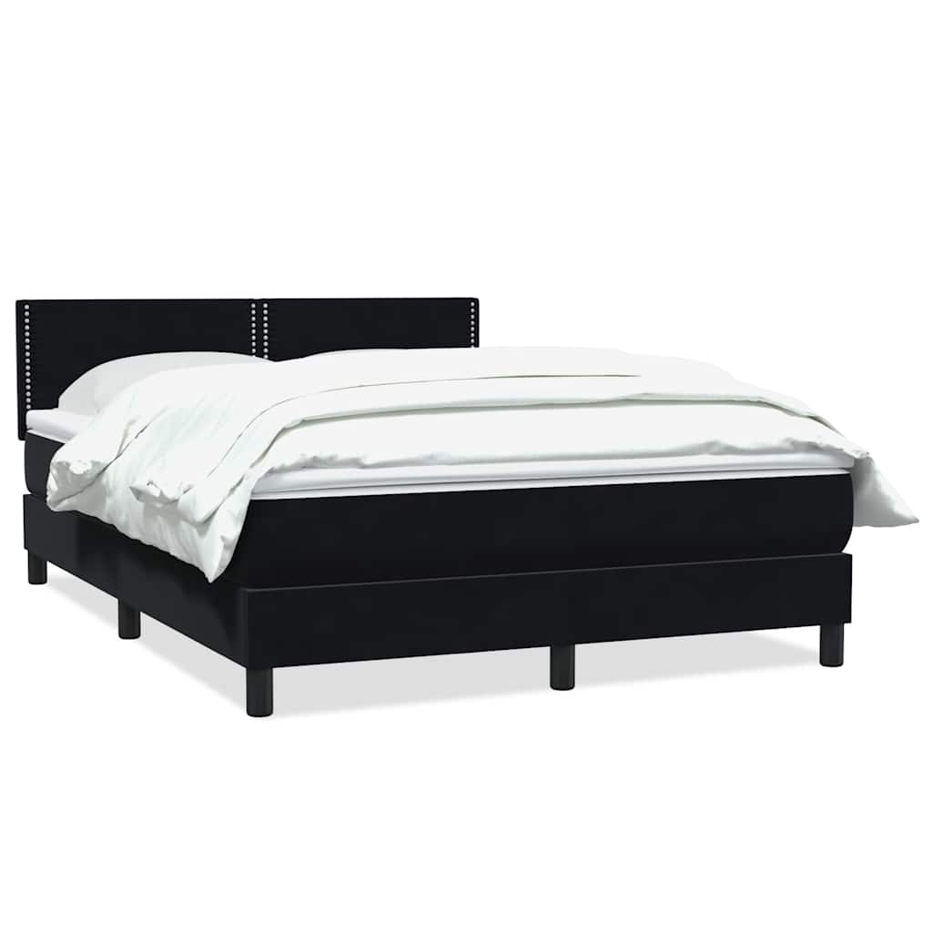 Giroletto a Molle con Materasso Nero 140x210 cm in Velluto