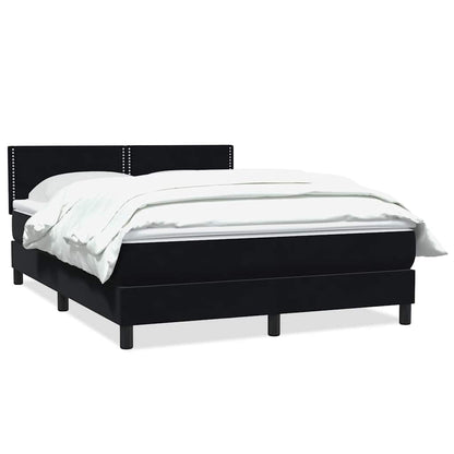 Giroletto a Molle con Materasso Nero 140x210 cm in Velluto