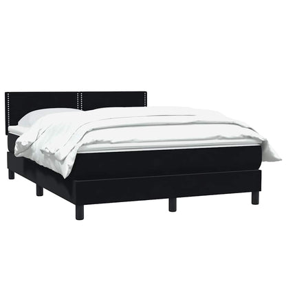 Giroletto a Molle con Materasso Nero 140x210 cm in Velluto