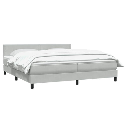 Giroletto a Molle con Materasso Grigio Chiaro 180x210cm Velluto