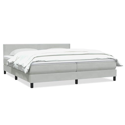 Giroletto a Molle con Materasso Grigio Chiaro 200x210cm Velluto