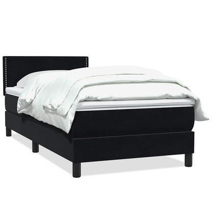 Giroletto a Molle con Materasso Nero 80x220 cm Velluto