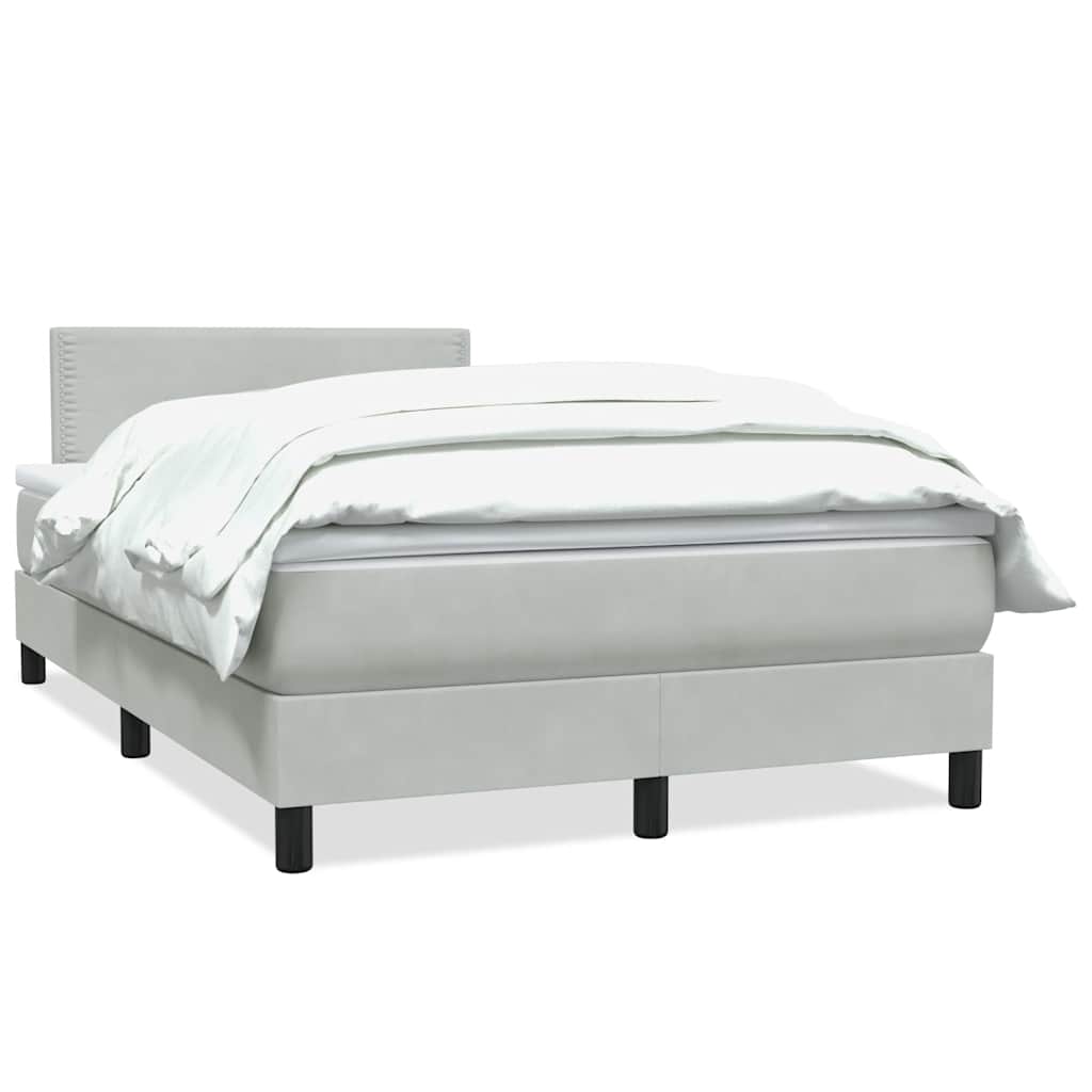 Giroletto a Molle con Materasso Grigio Chiaro 120x220cm Velluto