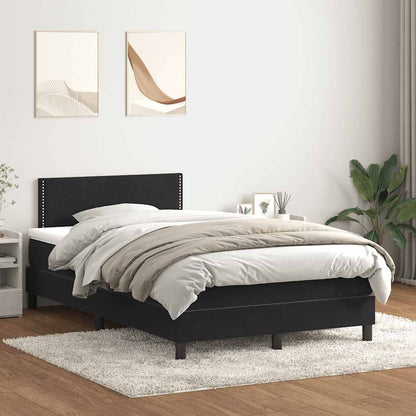 Giroletto a Molle con Materasso Nero 120x220 cm in Velluto