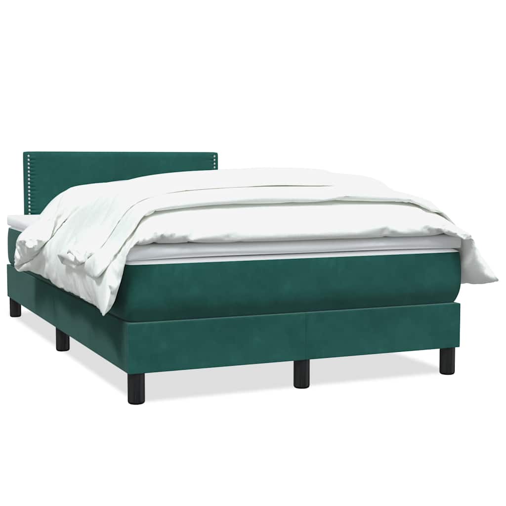Giroletto a Molle con Materasso Verde Scuro 120x220 cm Velluto
