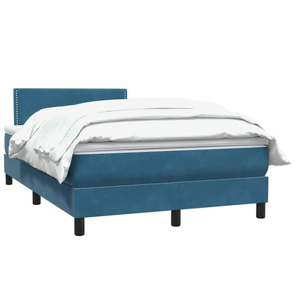 Giroletto a Molle con Materasso Blu Scuro 120x220 cm in Velluto