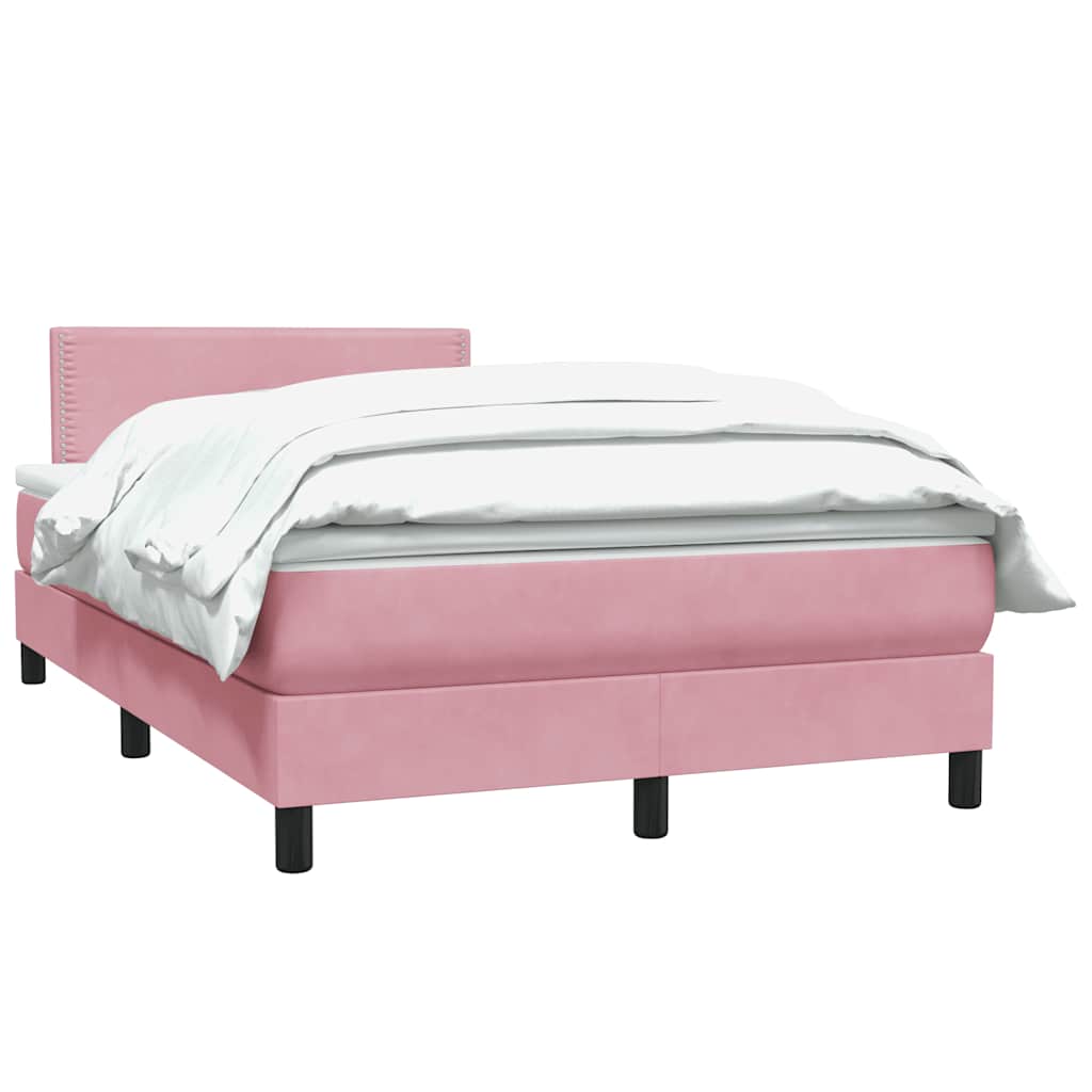 Giroletto a Molle con Materasso Rosa 120x220 cm in Velluto