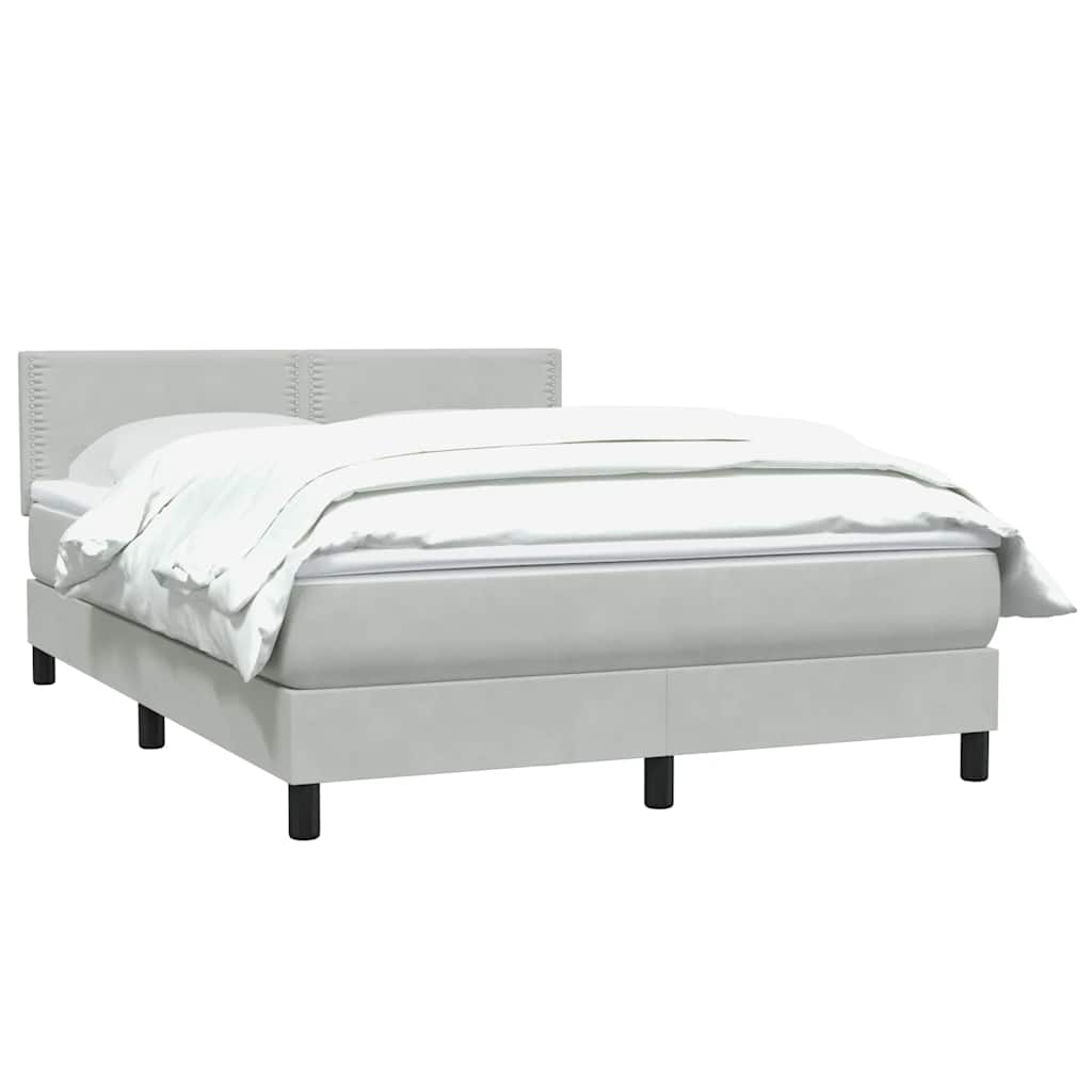Giroletto a Molle con Materasso Grigio Chiaro 140x220cm Velluto