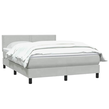 Giroletto a Molle con Materasso Grigio Chiaro 140x220cm Velluto