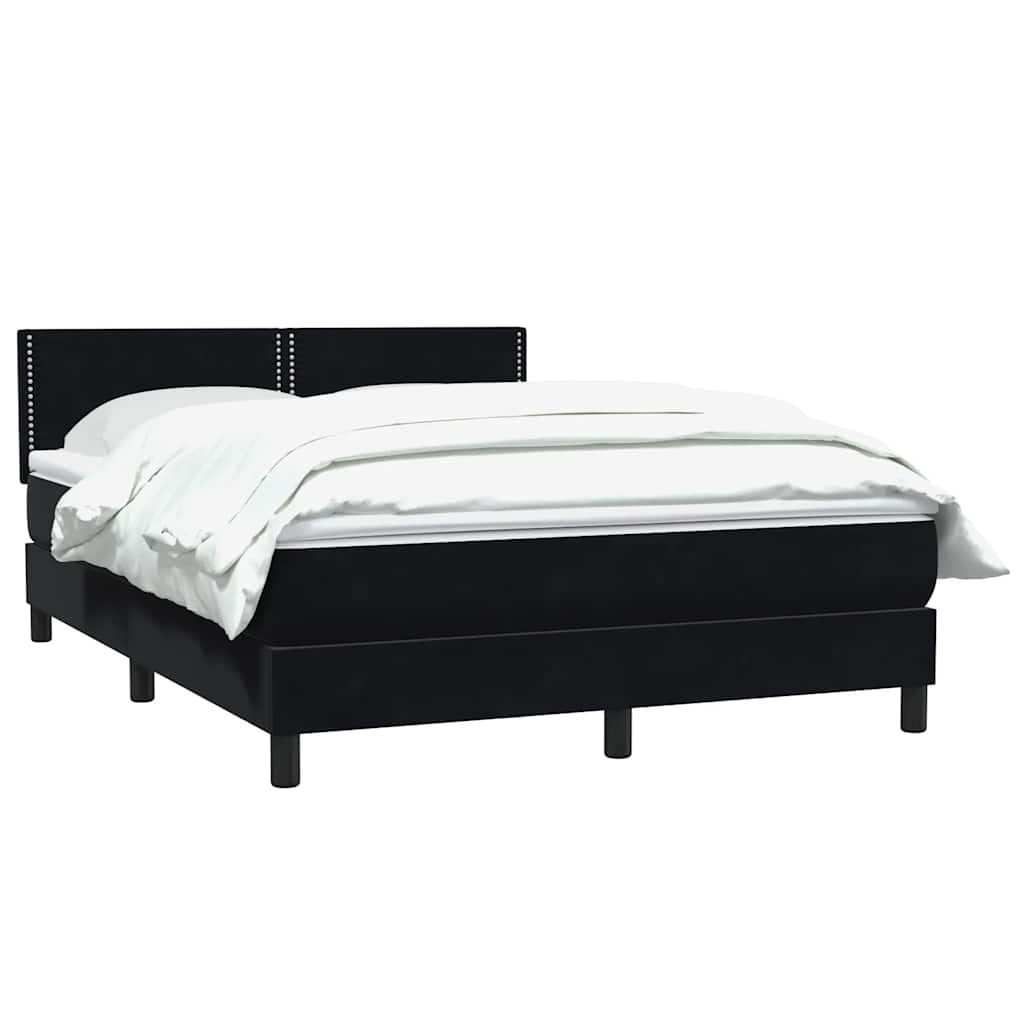 Giroletto a Molle con Materasso Nero 140x220 cm in Velluto