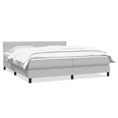 Giroletto a Molle con Materasso Grigio Chiaro 180x220cm Velluto