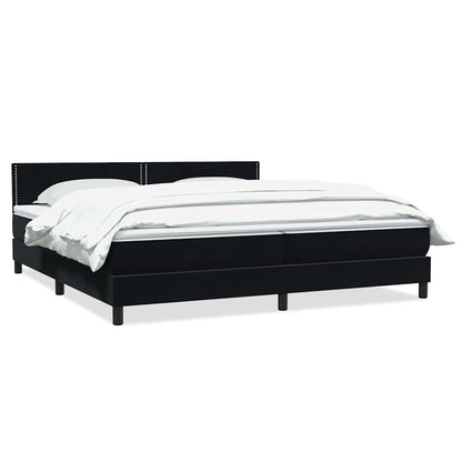 Giroletto a Molle con Materasso Nero 180x220 cm in Velluto