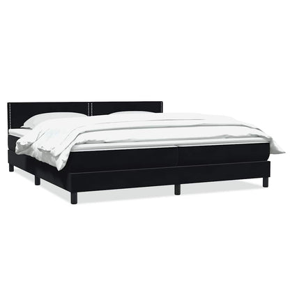 Giroletto a Molle con Materasso Nero 200x220 cm in Velluto