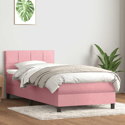 Giroletto a Molle con Materasso Rosa 80x210 cm Velluto
