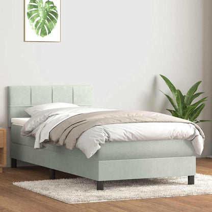 Giroletto a Molle con Materasso grigio chiaro 90x210 cm Velluto