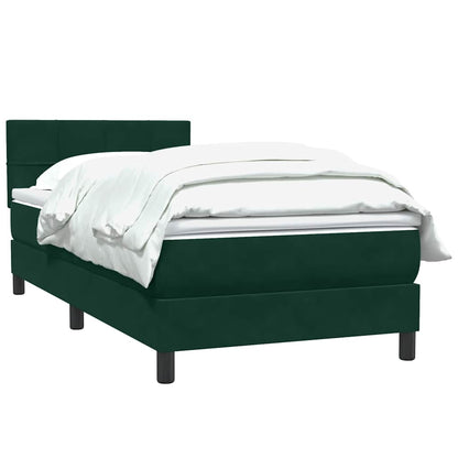 Giroletto a Molle con Materasso Verde Scuro 90x210 cm Velluto