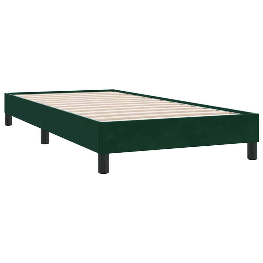 Giroletto a Molle con Materasso Verde Scuro 90x210 cm Velluto