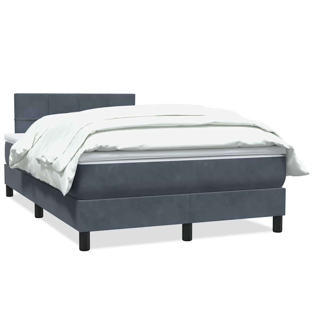 Giroletto a Molle con Materasso Grigio Scuro 120x210 cm Velluto
