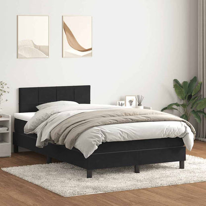 Giroletto a Molle con Materasso Nero 120x210 cm in Velluto