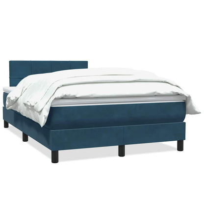 Giroletto a Molle con Materasso Blu Scuro 120x210 cm in Velluto