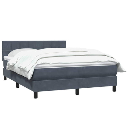 Giroletto a Molle con Materasso Grigio Scuro 140x210 cm Velluto
