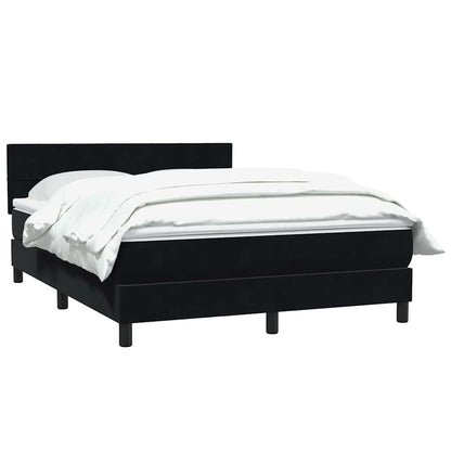 Giroletto a Molle con Materasso Nero 140x210 cm in Velluto