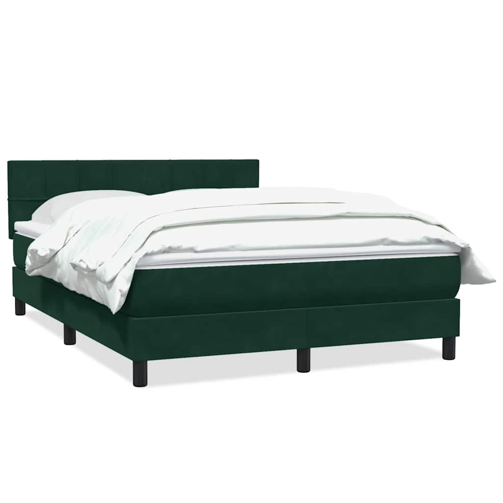Giroletto a Molle con Materasso Verde Scuro 140x210 cm Velluto