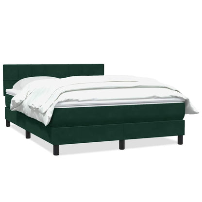 Giroletto a Molle con Materasso Verde Scuro 140x210 cm Velluto