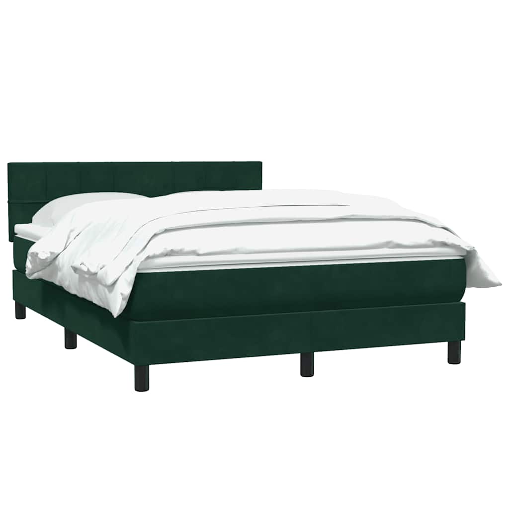 Giroletto a Molle con Materasso Verde Scuro 140x210 cm Velluto
