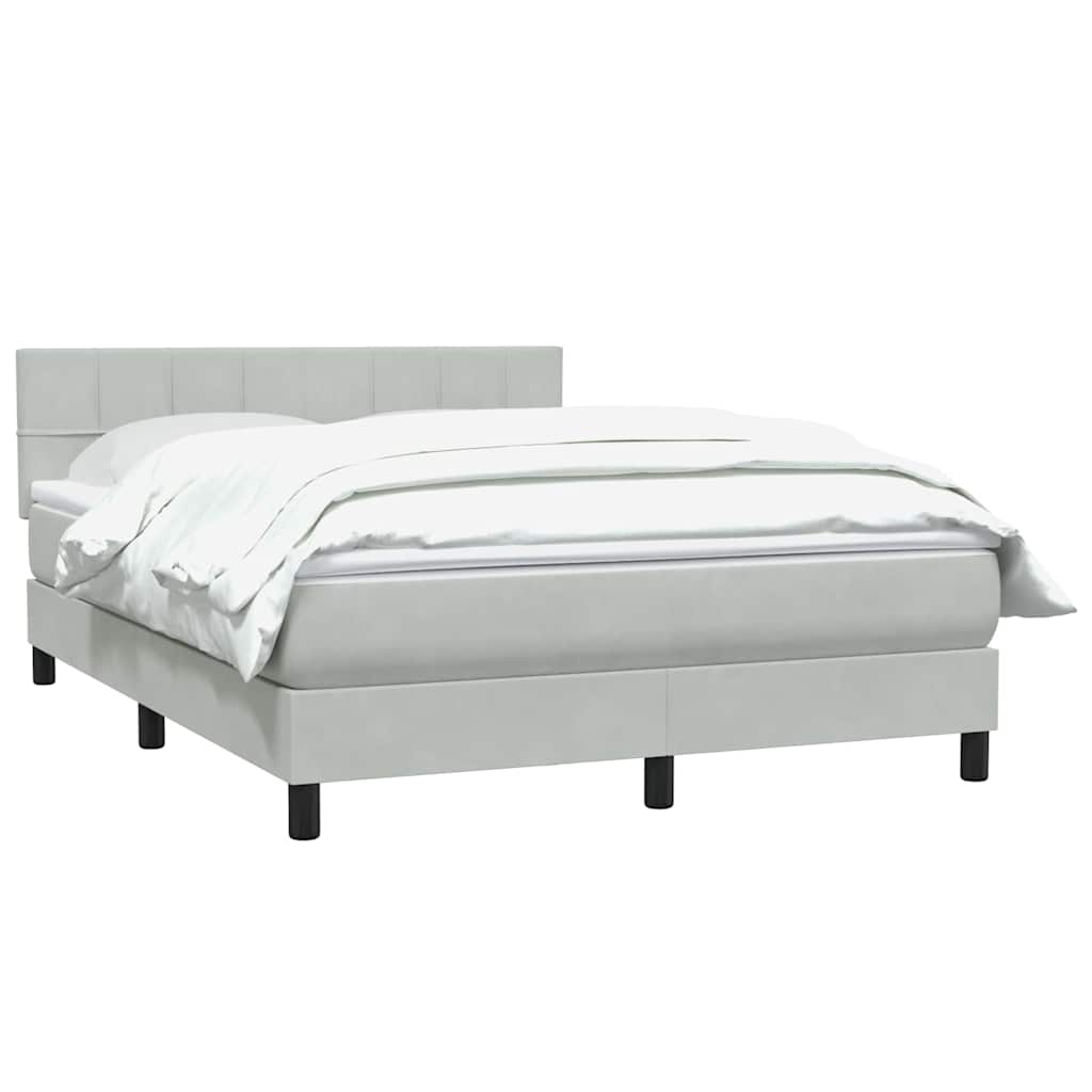 Giroletto a Molle con Materasso Grigio Chiaro 160x210cm Velluto