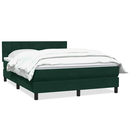 Giroletto a Molle con Materasso Verde Scuro 160x210 cm Velluto