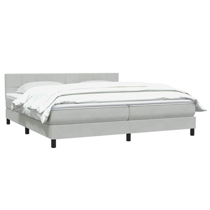 Giroletto a Molle con Materasso Grigio Chiaro 180x210cm Velluto