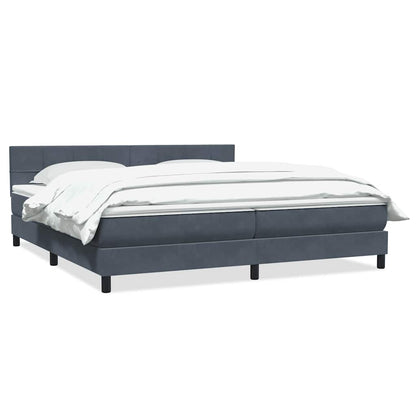 Giroletto a Molle con Materasso Grigio Scuro 180x210 cm Velluto