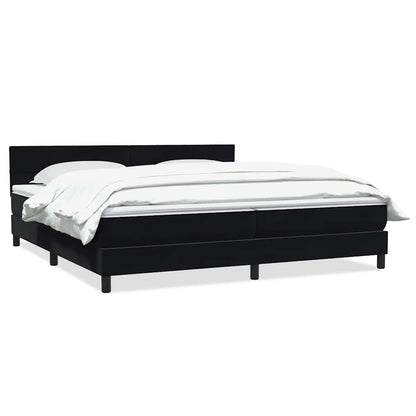 Giroletto a Molle con Materasso Nero 180x210 cm in Velluto