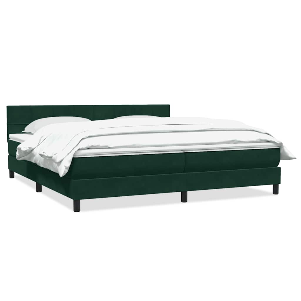 Giroletto a Molle con Materasso Verde Scuro 180x210 cm Velluto